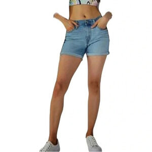 Levi’s mid length jean shorts Cuffed Light to medium wash Women’s size 30